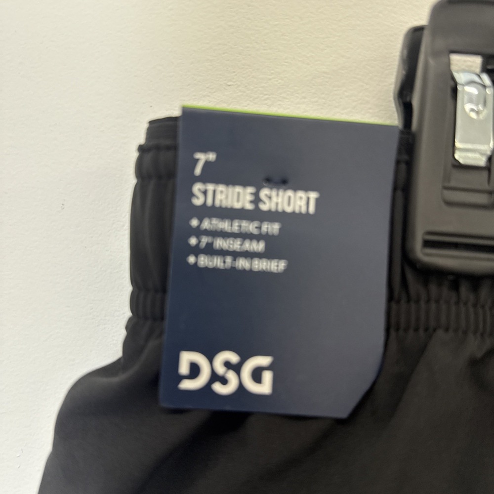 DSG Men's Stride Run Shorts 7" Athletic‎ Fit Black  Built In Brief Size Medium - Picture 4 of 6